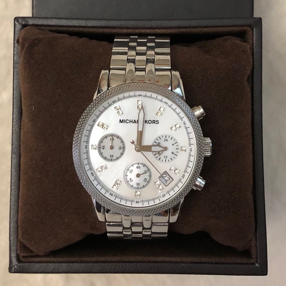 Michael Kors Bejeweled Silver-Tone Watch - Picture 2 of 9